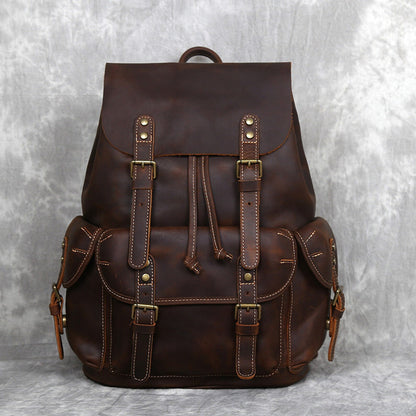 Genuine Cowhide Leather Travel Backpack