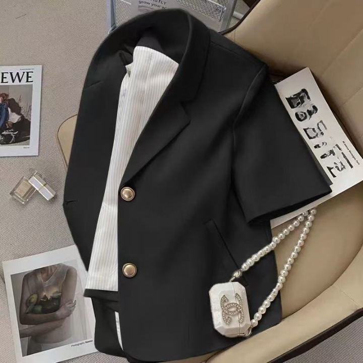 Off-white short sleeve women suit blazer 2 S