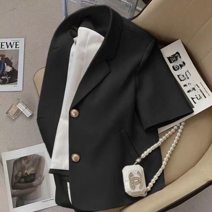 Off-white short sleeve women suit blazer 2 S