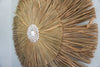 Medium size Round Raffia Cowrie Seashell Wall Decor