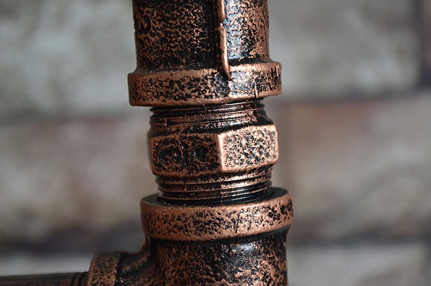 Industrial steampunk copper water pipe floor lamp