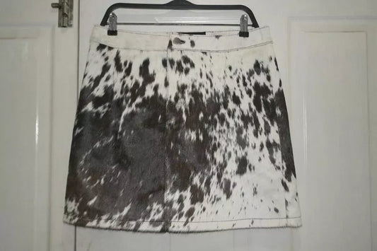 Hair On Cowhide Skirt Black White