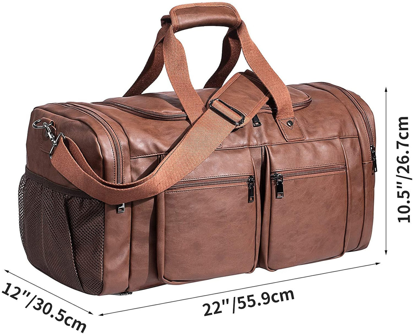 Men's Leather Travel Weekender and Gym Bags