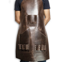 Cowhide Leather Brown Apron For Woodworkers, Blacksmith, Cooks, Workshop