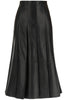 Genuine leather long skirt women