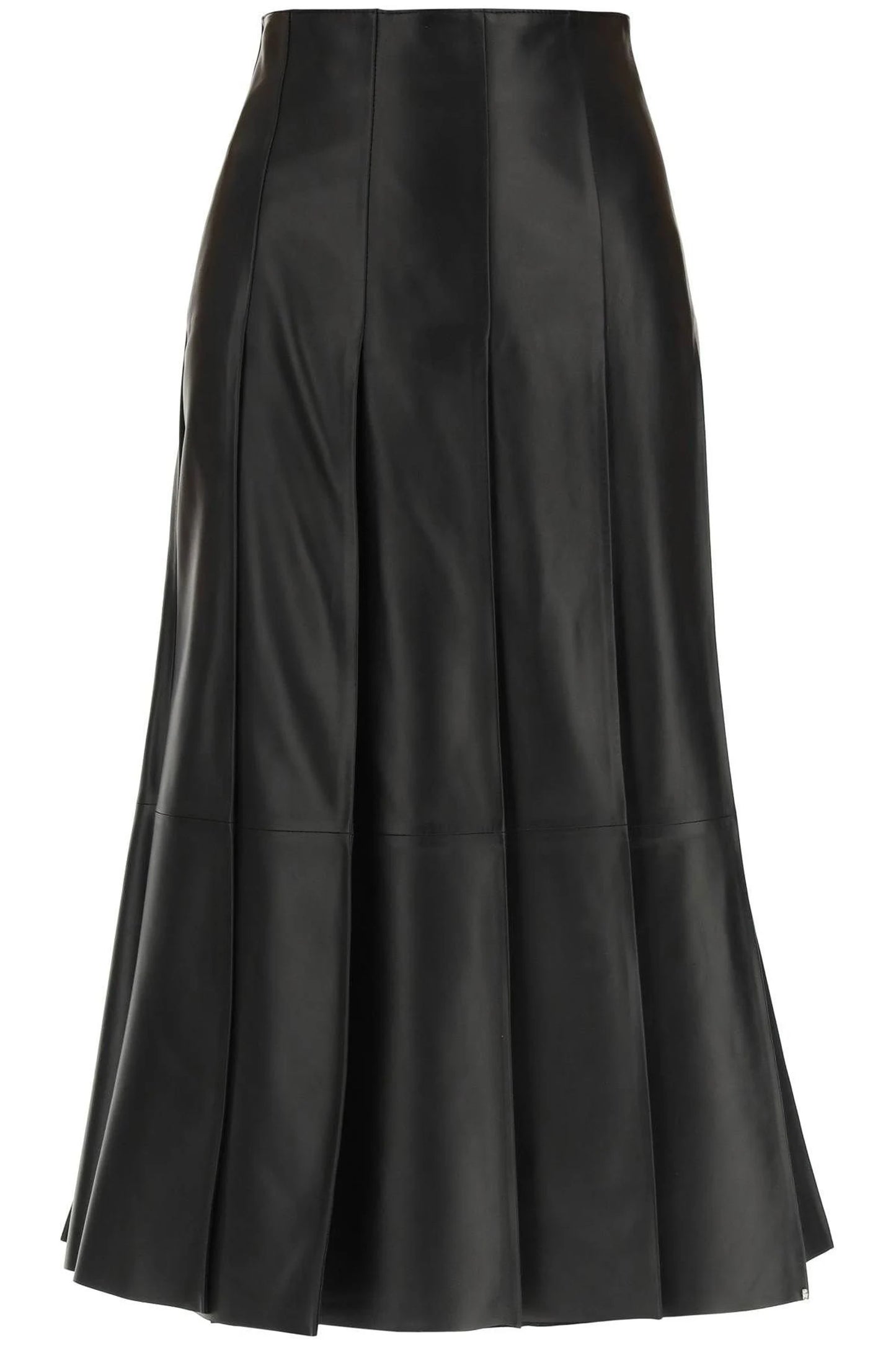 Genuine leather long skirt women