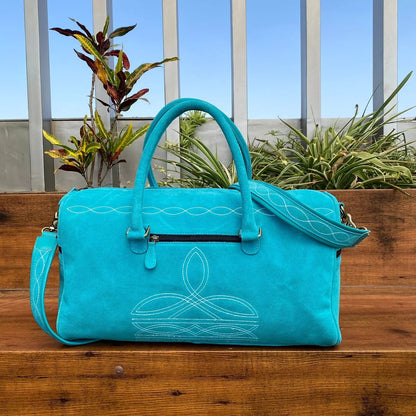 Boot Stitch Suede Leather Holdall Duffle Bag