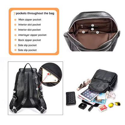 Genuine Leather Women Backpack