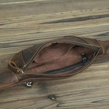 Men leather waist chest crossbody fanny bag