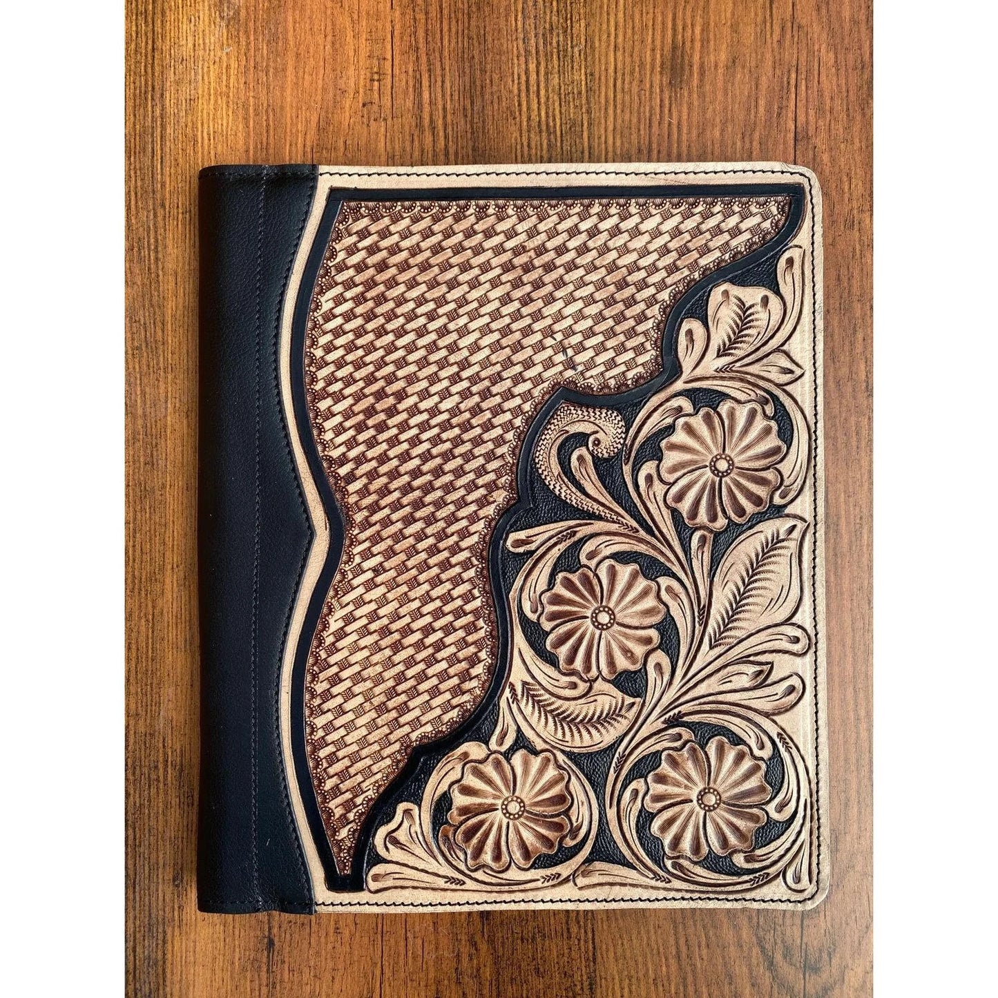 Tooled Leather Portfolio Cover Engraved