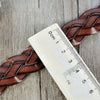 Slim Brown Braided Leather Waist Belt with Gold Buckle