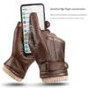 Men's leather gloves with fleece lining