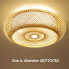 Bamboo woven flush mount ceiling light 4 110V-120V For US CA