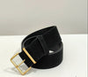 Women suede leather wide belt for coats black