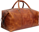 Genuine Leather Luggage Gym Weekender Bag