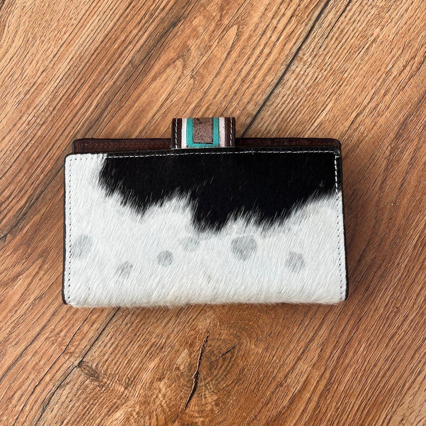 Cowhide Clutch Purse Tooled Leather