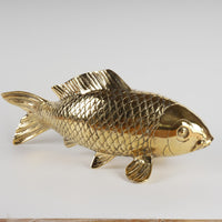 Elegant Brass Koi Fish Statue Decor