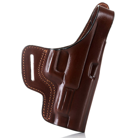 Slim design custom leather gun holster with thumb break