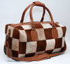 Natural Cow Fur Duffle Bag Patchwork