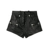 genuine leather high waisted shorts