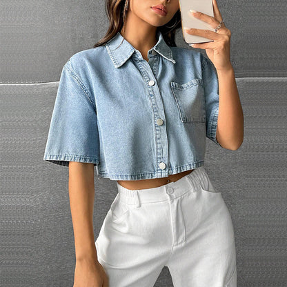 short denim jacket for women