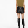 Womens Casual Wide Leg Leather Shorts High Waisted