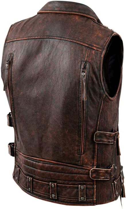 Men's Motorcycle Leather Vest