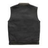 Men's Black Leather Motorcycle Biker Vest