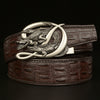 Men’s Leather Belt with Intertwined Crocodile Buckle