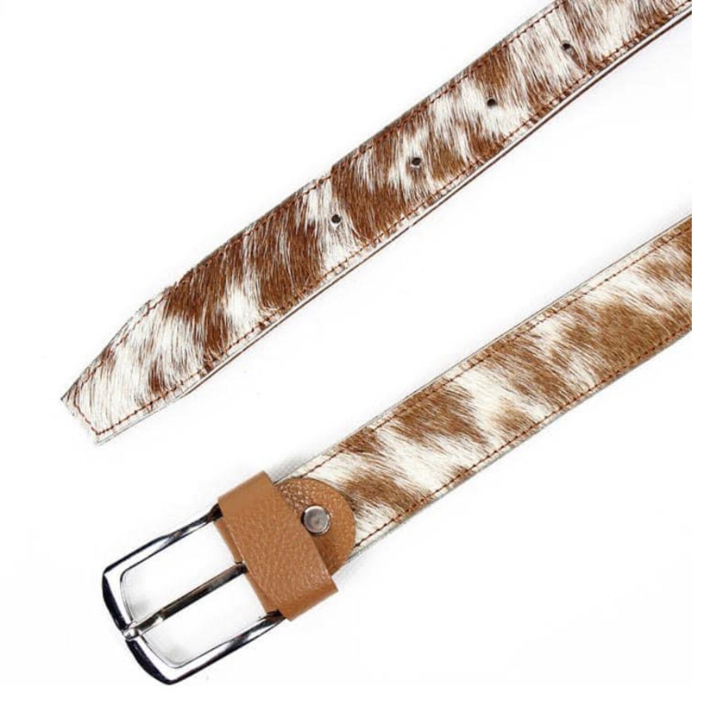 Hair On Cowhide Fur Belt