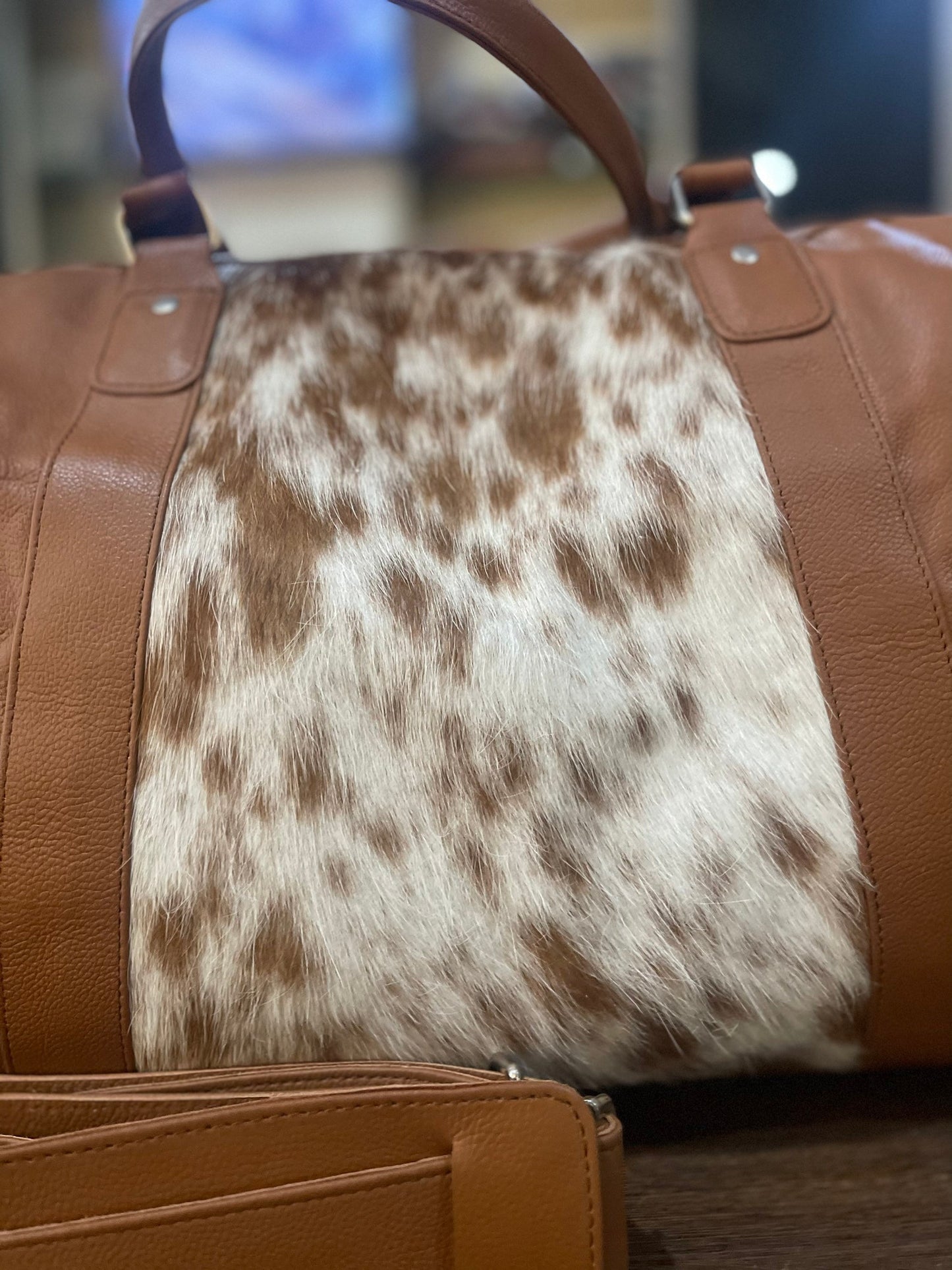 Exotic Handmade Cowhide Duffle Luggage Bag