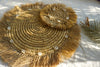 Fringe raffia placemat with seashells