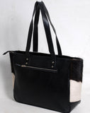 Chic Black and White Cowhide Tote Bag