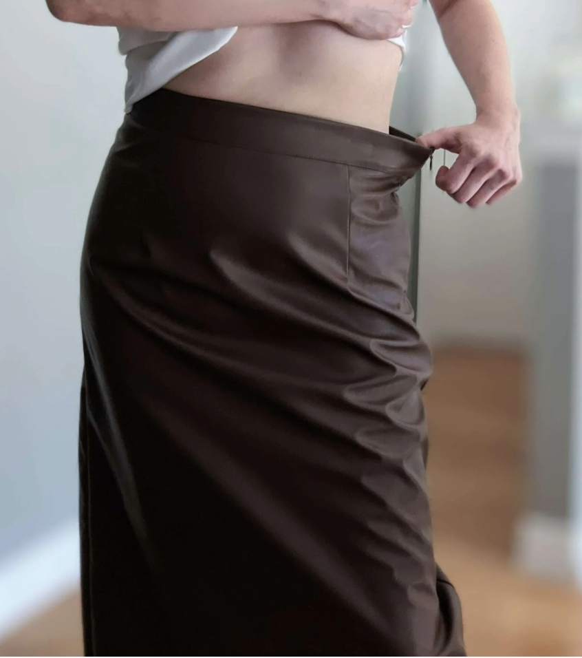 Genuine Leather Brown Skirt Tall