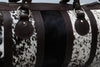 Cow Print Cowhide Bag with Deep Leather Accents