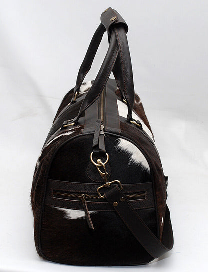 Hair On Cowhide Tricolor Weekender Bag