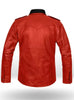 Real Leather Shirt Black Red