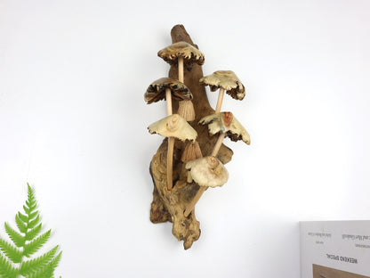 Handcrafted Wooden Mushroom Wall Decor