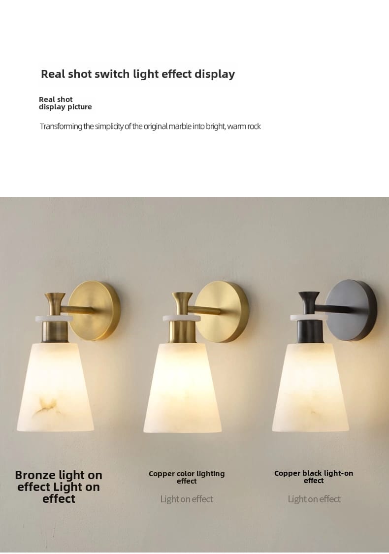 Modern Brass Cloud Stone Wall Lamp Spanish Marble Wall Light