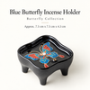 Stick Incense Holder with Butterfly Design and Decorative Tray