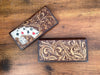 Hand Tooled Embossed Leather Clutch Purse