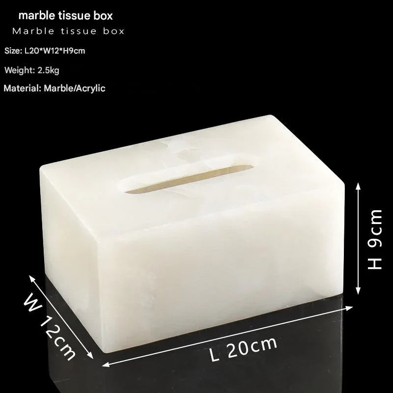 Natural Marble Rectangular Tissue Box Holder 4 Trumpet – Xiang Xuemei