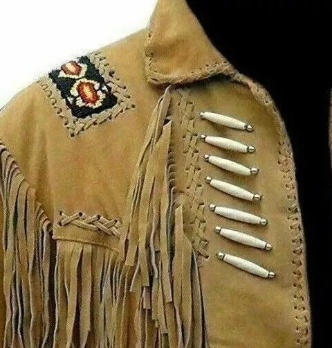 American Indian Leather Jackets Fringe Beads