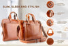 Men Genuine Leather Business Travel Laptop Bag