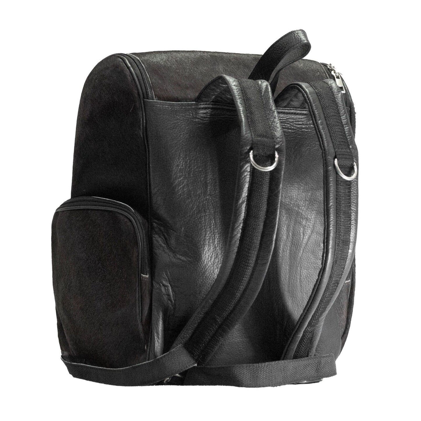 Natural Black Cowhide Backpack Bag