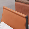 Saddle leather u shaped magazine side table