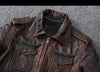 Men’s Distressed Oil Wax Leather Jacket Slim Fit