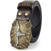 Western Longhorn Cowboy Leather Belt