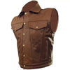 leather motorcycle vest waistcoat