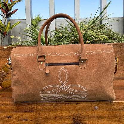 boot stitched weekender luggage